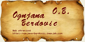 Ognjana Berdović vizit kartica